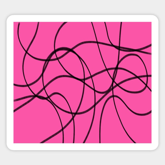 Black and Pink Ribbon Art Sticker by DanielleGensler